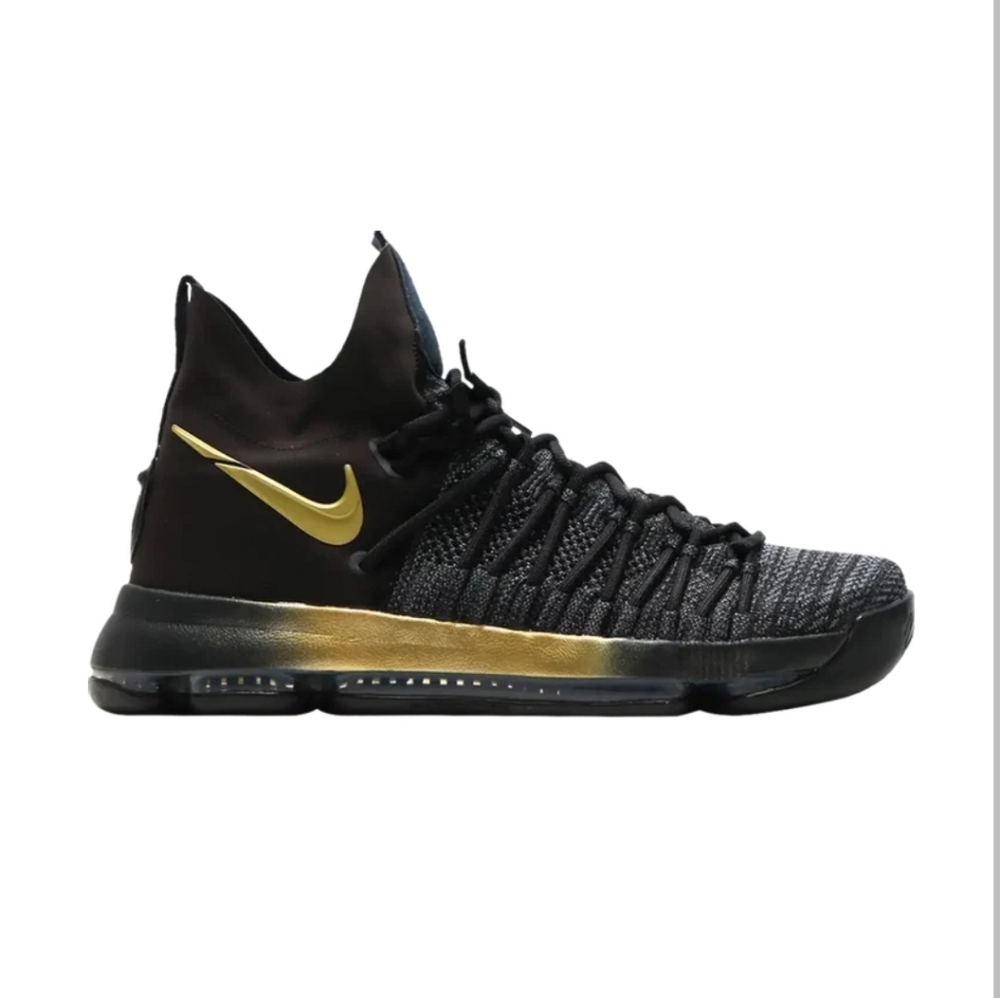 Nike Zoom‎ KD9 Elite Flip The Switch Black And Gold Basketball Mens Size 8.5